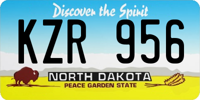 ND license plate KZR956