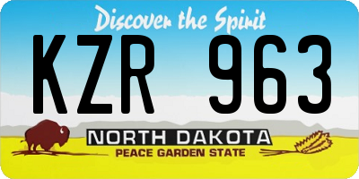 ND license plate KZR963