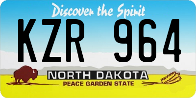 ND license plate KZR964