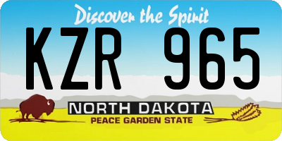 ND license plate KZR965