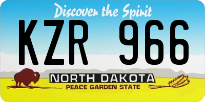 ND license plate KZR966