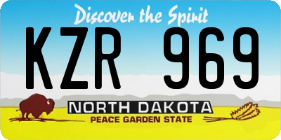 ND license plate KZR969