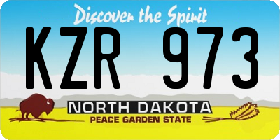 ND license plate KZR973