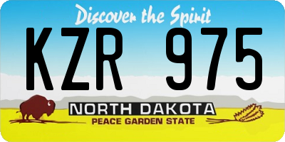 ND license plate KZR975