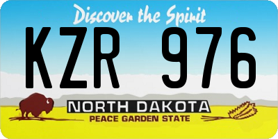 ND license plate KZR976
