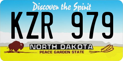 ND license plate KZR979