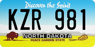 ND license plate KZR981