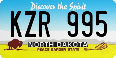 ND license plate KZR995