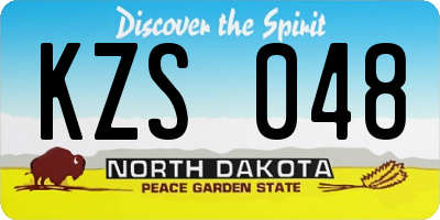 ND license plate KZS048