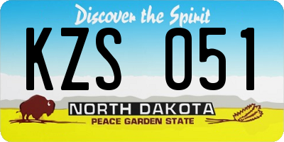 ND license plate KZS051