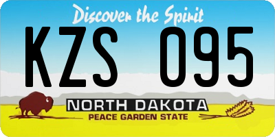 ND license plate KZS095