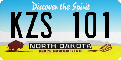 ND license plate KZS101