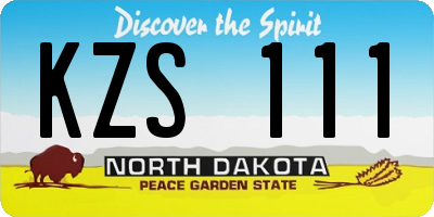 ND license plate KZS111