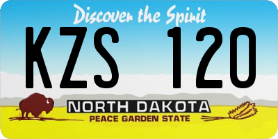ND license plate KZS120