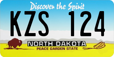 ND license plate KZS124