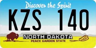 ND license plate KZS140