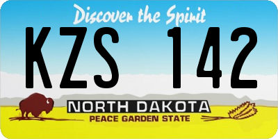 ND license plate KZS142