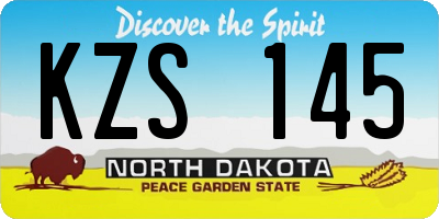 ND license plate KZS145
