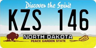 ND license plate KZS146