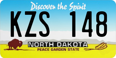 ND license plate KZS148