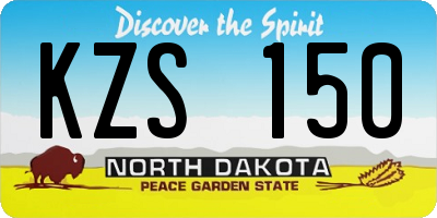 ND license plate KZS150