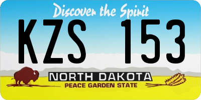 ND license plate KZS153