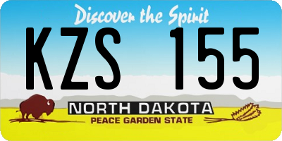 ND license plate KZS155
