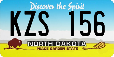 ND license plate KZS156