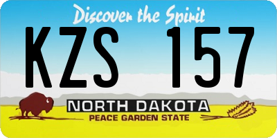 ND license plate KZS157