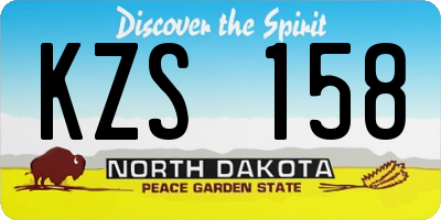 ND license plate KZS158