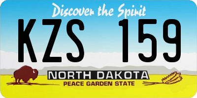 ND license plate KZS159