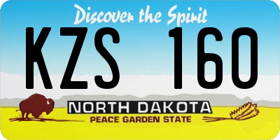 ND license plate KZS160