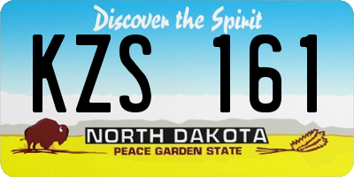 ND license plate KZS161