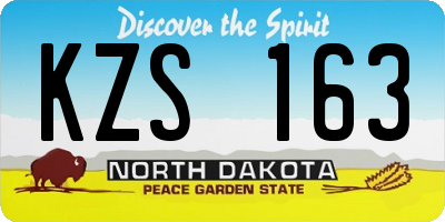 ND license plate KZS163