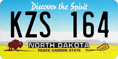 ND license plate KZS164