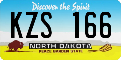 ND license plate KZS166