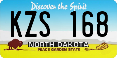 ND license plate KZS168