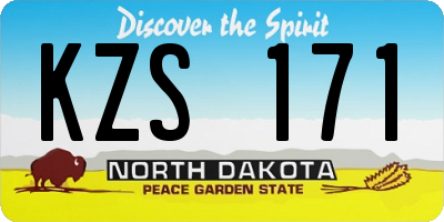 ND license plate KZS171