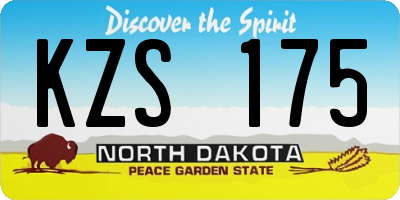 ND license plate KZS175