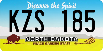 ND license plate KZS185