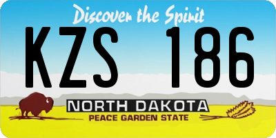 ND license plate KZS186