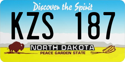 ND license plate KZS187