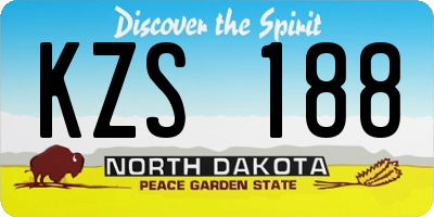 ND license plate KZS188