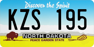 ND license plate KZS195