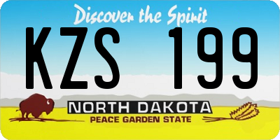 ND license plate KZS199