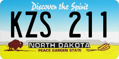 ND license plate KZS211