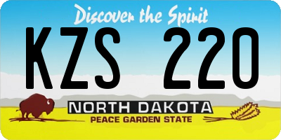 ND license plate KZS220