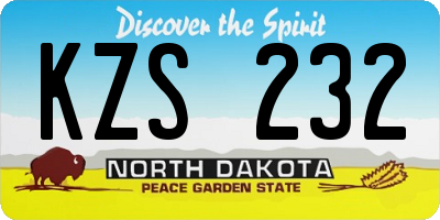 ND license plate KZS232