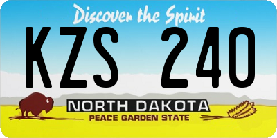 ND license plate KZS240