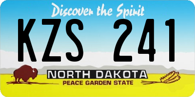 ND license plate KZS241